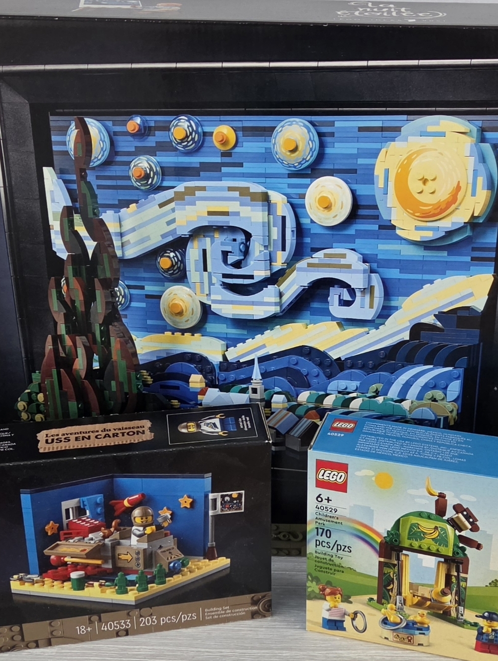 LEGO The Starry Night MoMA Mosaic Set - With Two BONUS Sets. Three In Total.